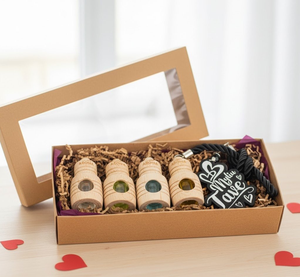 Automobilio kvapukų rinkinys "Myliu tave" (4 vnt.)