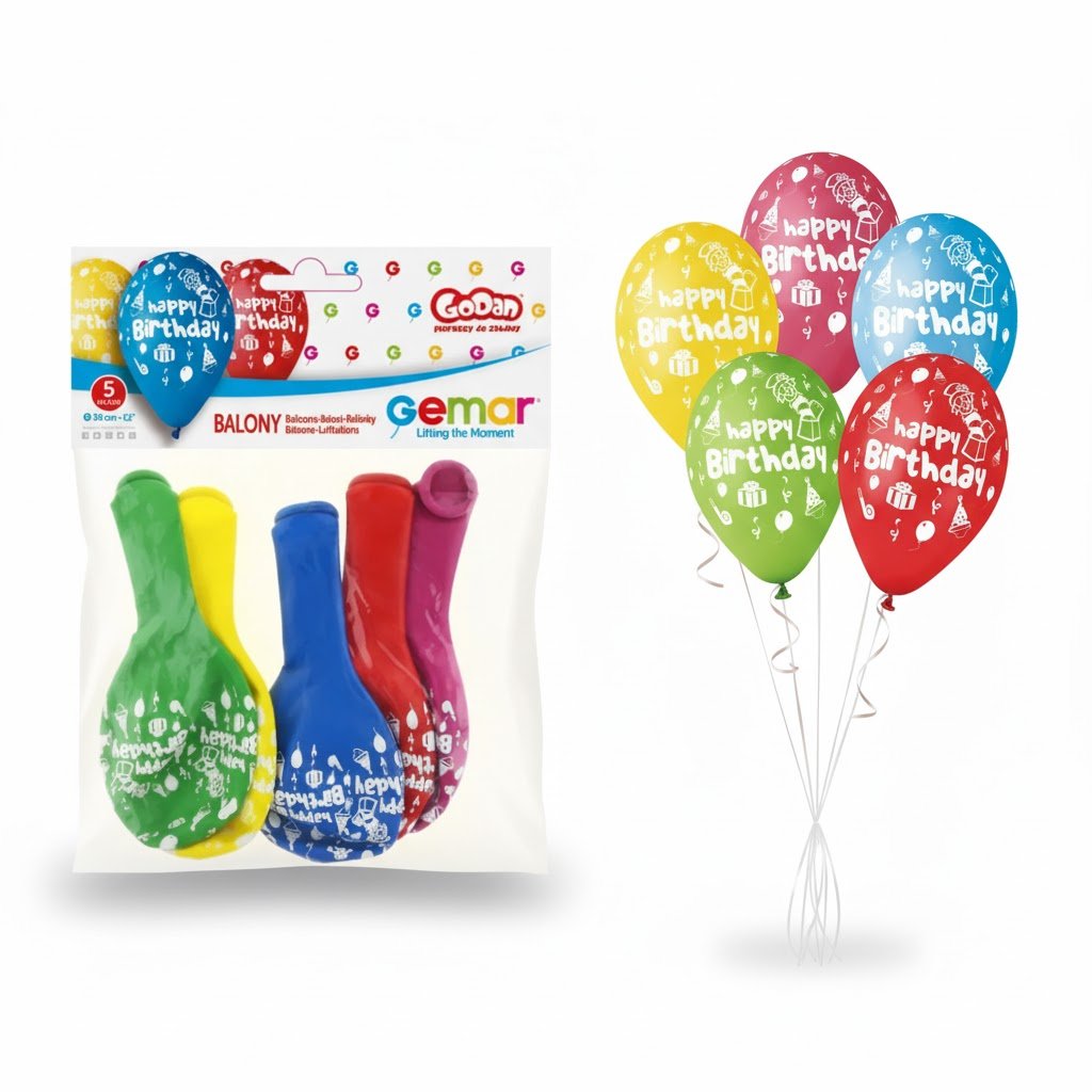 Balionų rinkinys gimtadieniui "Happy birthday" (5vnt.) - Image 2