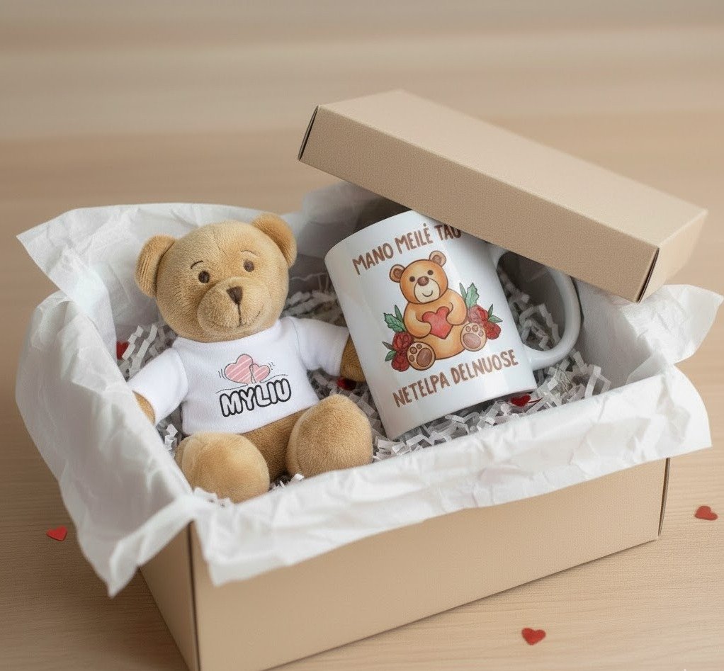 Dovanų rinkinys dėžutėje "Myliu iki begalybės"