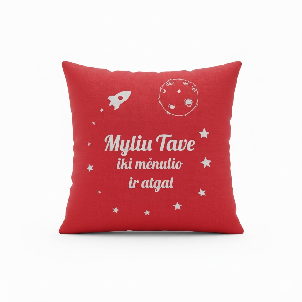 Namų dekoratyvinė pagalvėlė "Myliu tave iki mėnulio ir atgal" - Image 3