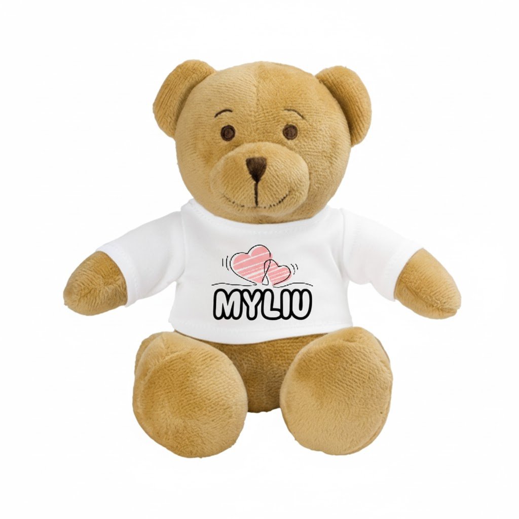 Personalizuotas pliušinis meškiukas "Myliu" (15 cm) - Image 2