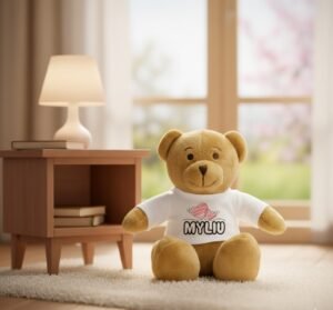 Personalizuotas pliušinis meškiukas "Myliu" (15 cm)