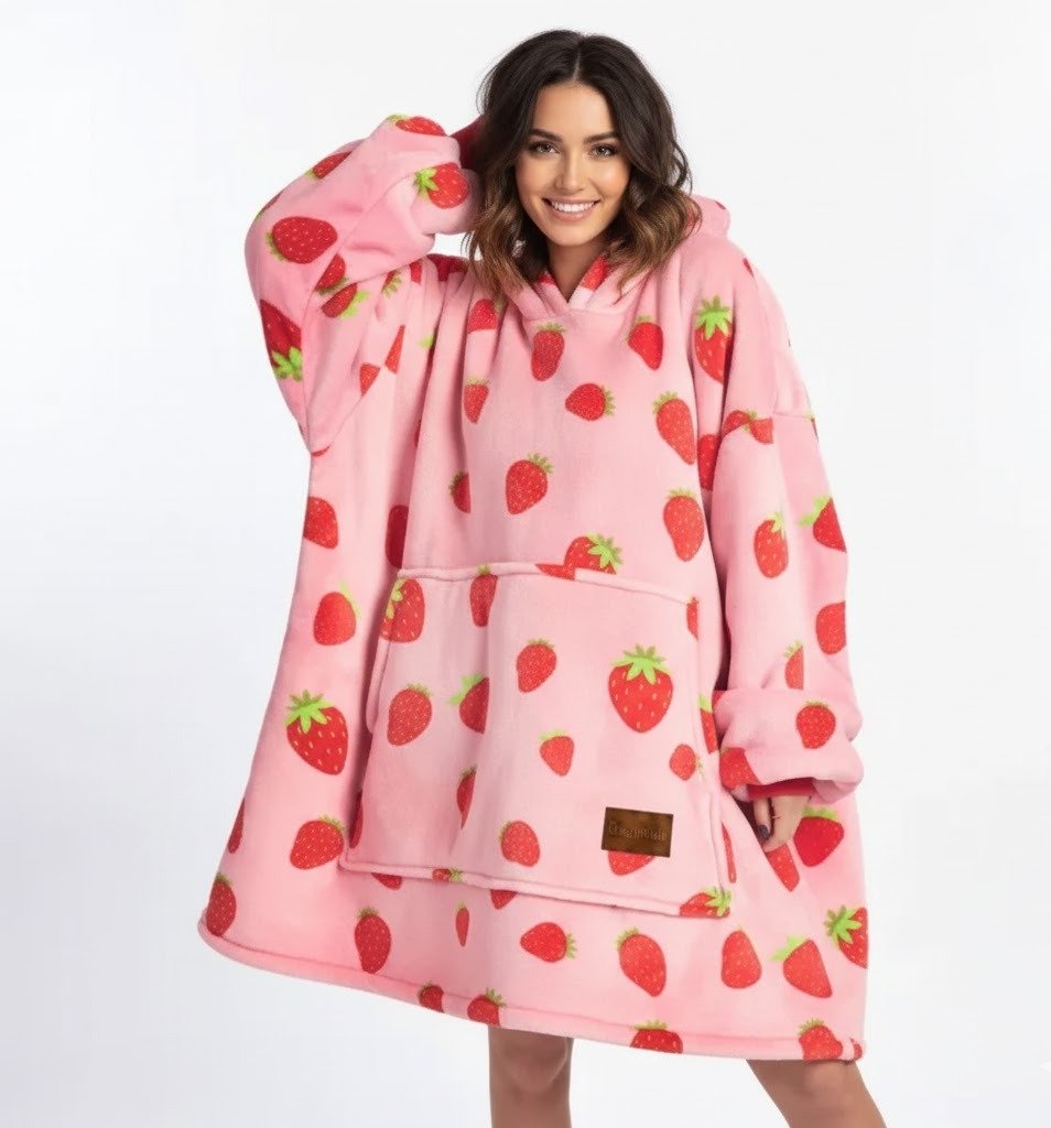 Geriausias žiemos draugas BARAMOOR džemperis-pledas "Strawberry"