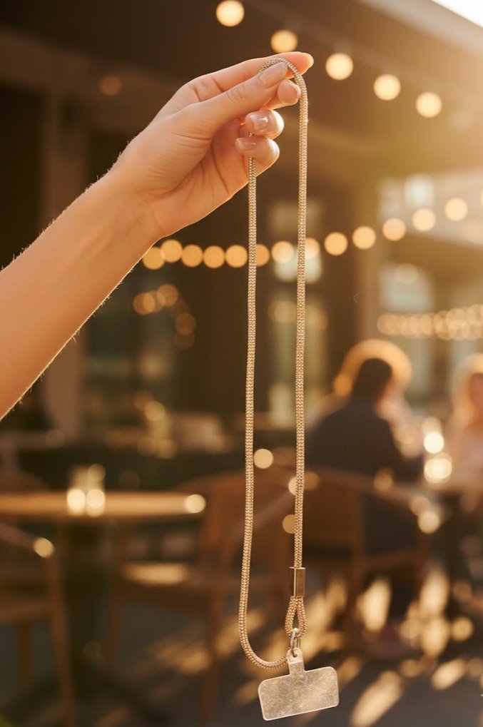 Telefono aksesuaras "Auksinė blizgi grandinėlė"