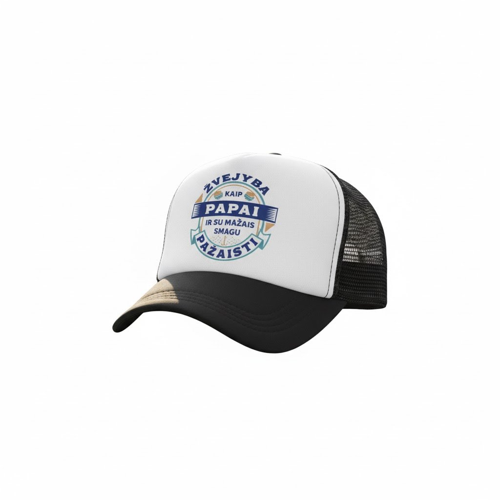 Tikro žvejo laisvalaikio kepuraitė "Žvejyba kaip papai" - Image 2